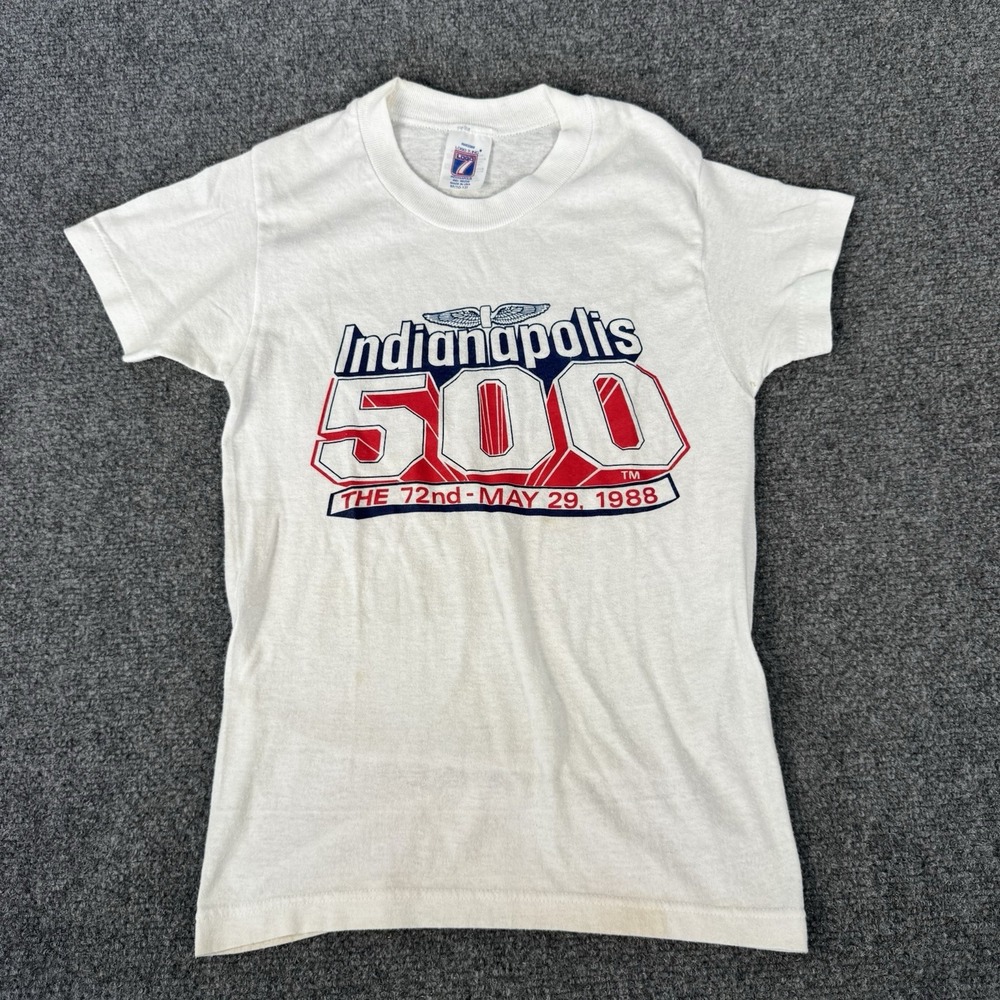 Vtg 1988 72nd Indy Indianapolis 500 T-Shirt Single Stitch USA Size 10-12
